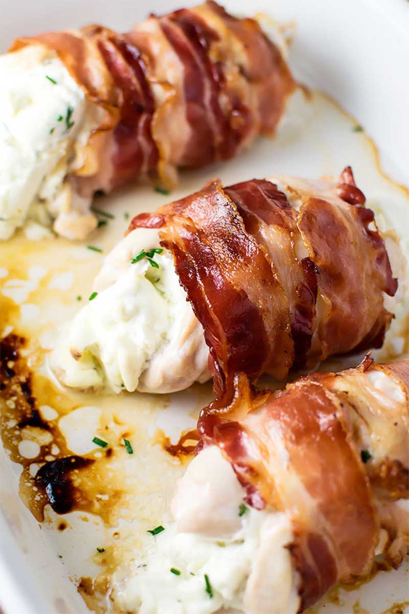 Bacon Wrapped Cream Cheese Stuffed Chicken | 25+ Cream Cheese Recipes