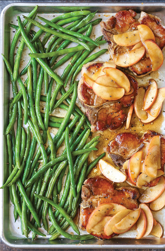 Baked Apple Pork Chops | 25+ Sheet Pan Dinner Recipes