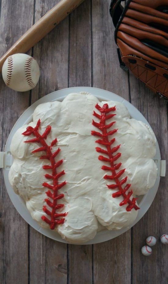 Baseball Cupcake Cake | 25+ Cupcake Birthday Cake Ideas