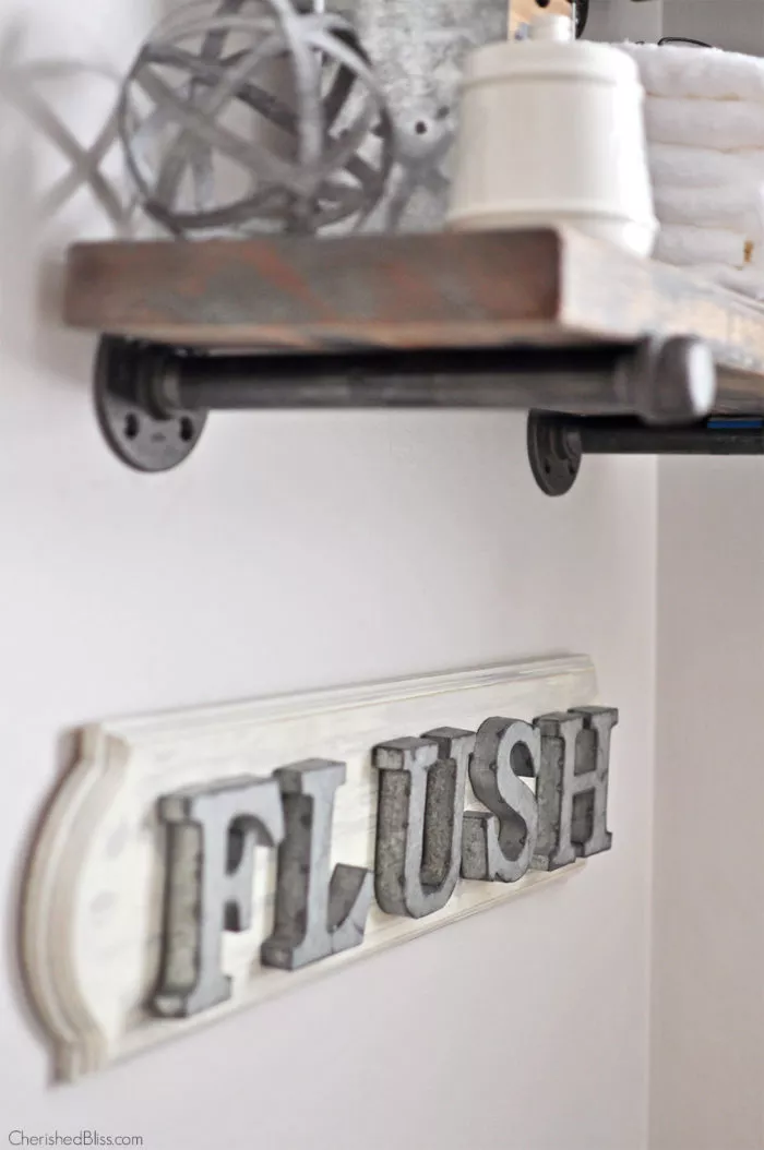 DIY bathroom decor ideas - flush sign