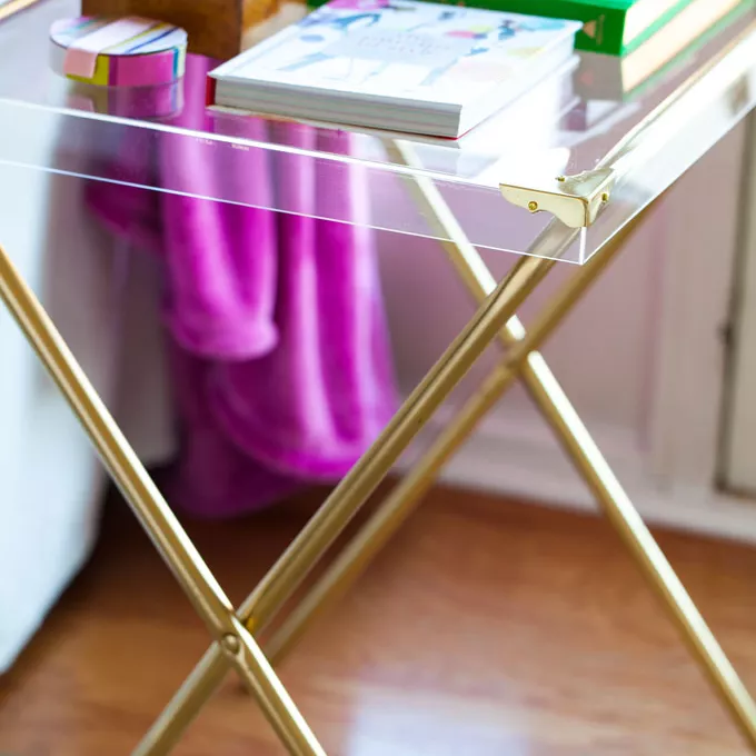 DIY Acrylic And Brass Side Table