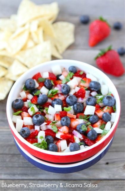 Blueberry Strawberry Jicama Salsa | 25+ Patriotic Treats