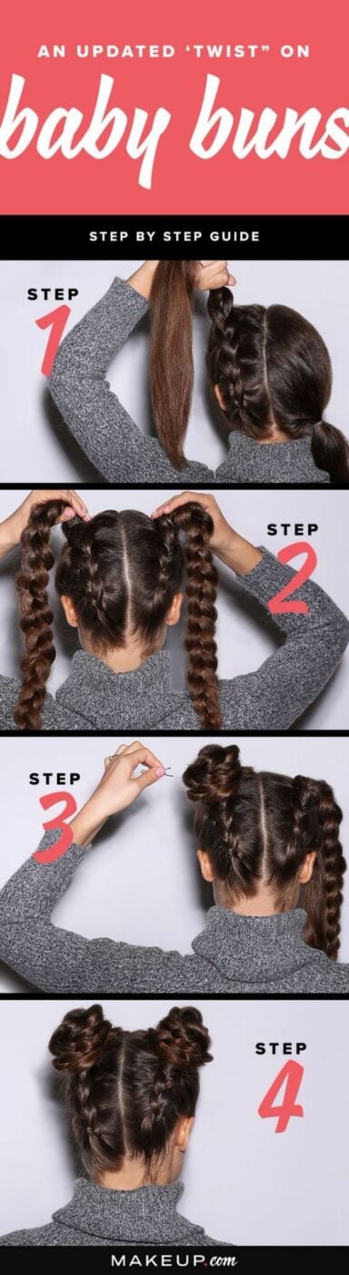 Easy Braids With Tutorials - Braided Baby Buns - Cute Braiding Tutorials for Teens, Girls and Women - Easy Step by Step Braid Ideas - Quick Hairstyles for School - Creative Braids for Teenagers - Tutorial and Instructions for Hair Braiding http://diyprojectsforteens.com/easy-braids-tutorials