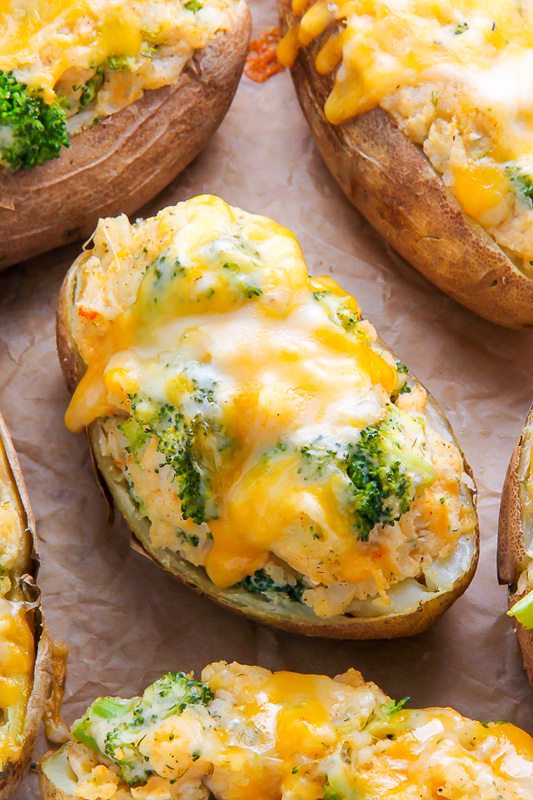 Broccoli and Cheddar Twice Baked Potatoes | 25+ Potato Side Dishes
