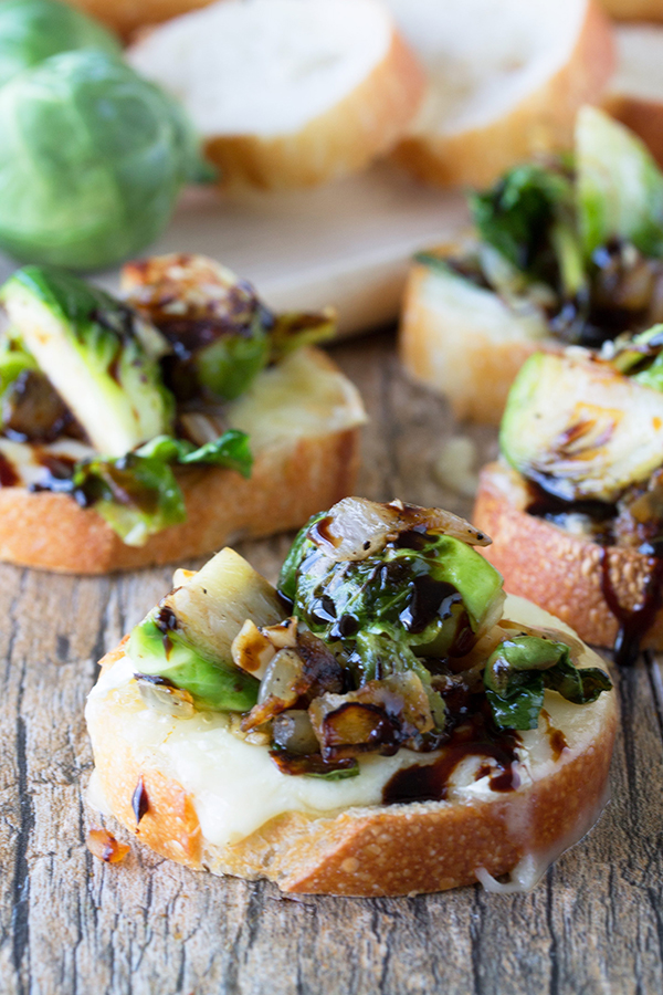 Brussel Sprout and Brie Bruschetta | 25+ Brussels Sprout Recipes