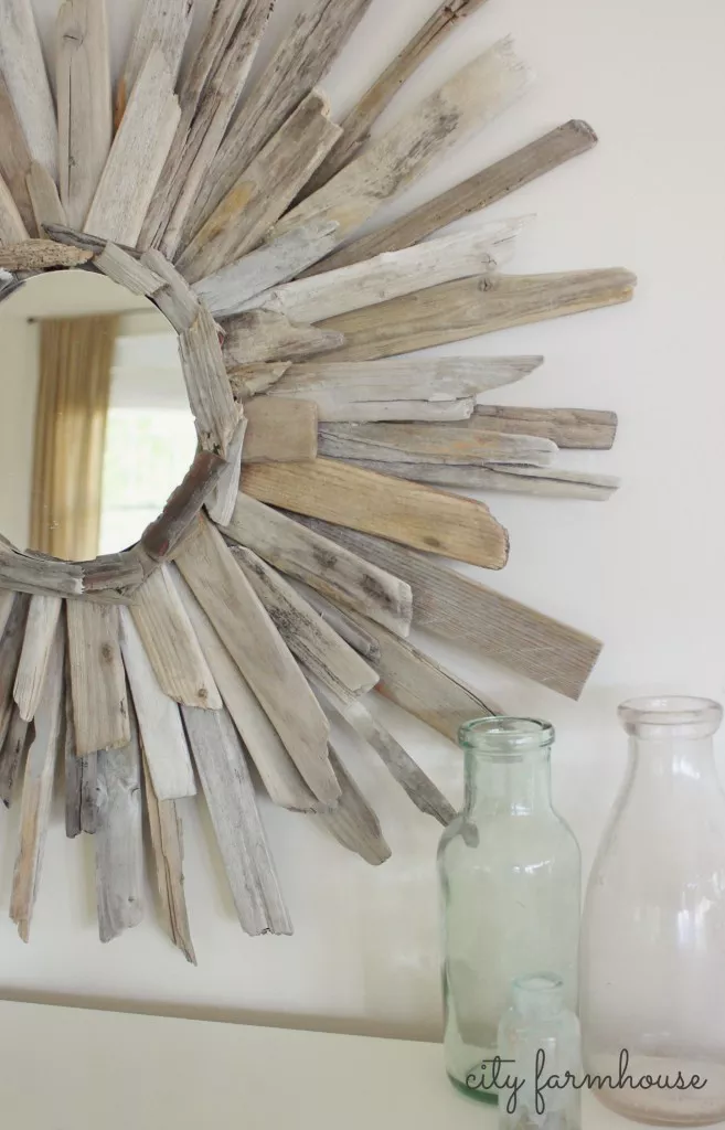 Driftwood starburst mirror