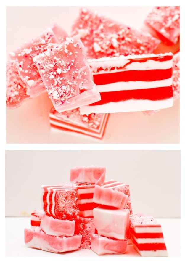 Soap Recipes DIY - Candycane Soap - DIY Soap Recipe Ideas - Best Soap Tutorials for Soap Making Without Lye - Easy Cold Process Melt and Pour Tips for Beginners - Crockpot, Essential Oils, Homemade Natural Soaps and Products - Creative Crafts and DIY for Teens, Kids and Adults http://diyprojectsforteens.com/cool-soap-recipes