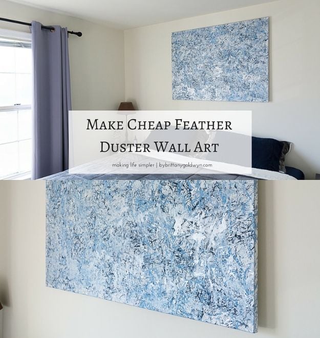 Cheap Wall Decor Ideas - Cheap Feather Duster Wall Art - Cute and Easy Room Decor for Teens - Ideas for Teenager Bedroom Walls - Boys and Girls Room Canvas Wall Art and Decorating #teen #roomdecor #diydecor https://diyprojectsforteens.com/cheap-diy-wall-decor-ideas