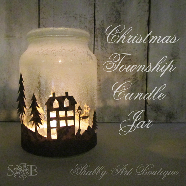 Christmas Township Candle Jar | 25+ easy DIY Christmas decor