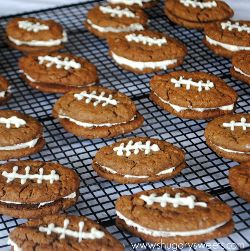 Chocolate Oatmeal Cream Pie Footballs | 25+ Game Day Desserts