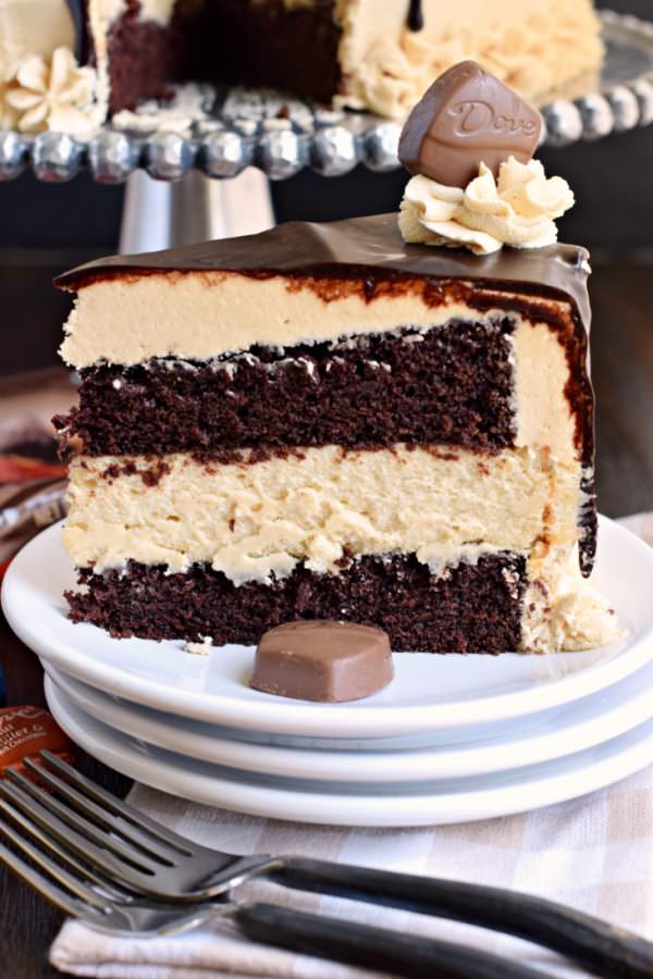 Chocolate Peanut Butter Cheesecake Cake with DOVE Chocolate | 25+ MORE Peanut butter and Chocolate desserts
