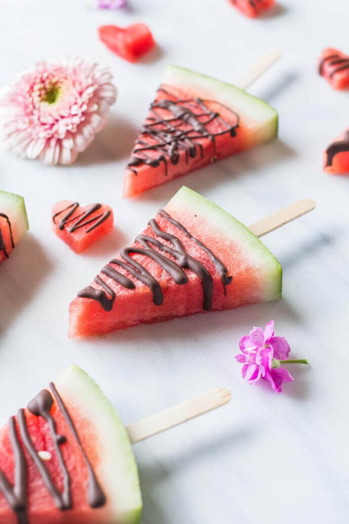 Chocolate Watermelon Pops + 25 Mouth-Watering Watermelon Desserts...the perfect refreshment that shouts, "Summertime is here!"