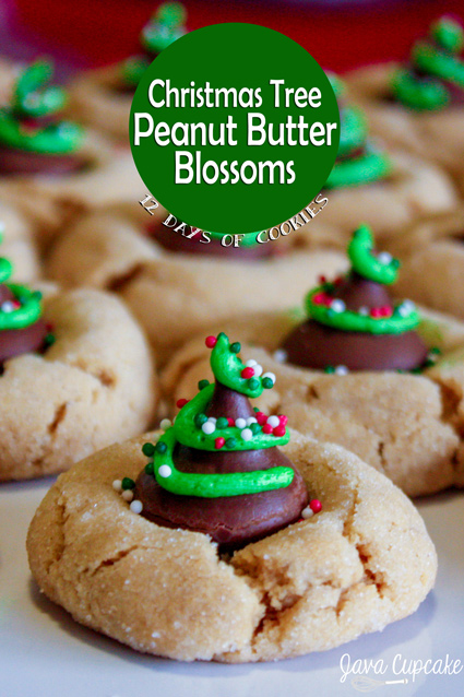 Christmas Tree Peanut Butter Blossoms | 25+ Christmas Cookie Exchange Recipes