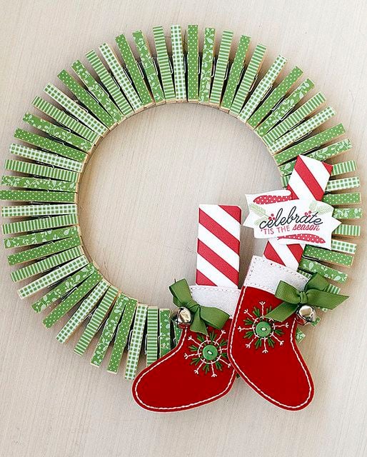 Clothes Pin Wreath | 25+ MORE Beautiful Christmas Wreaths