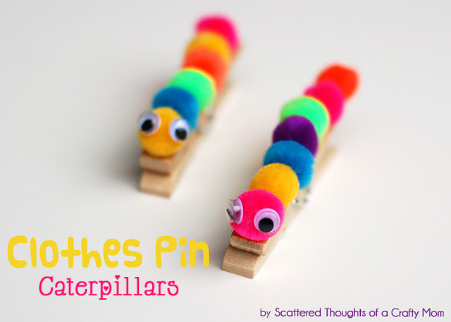 Clothespin Caterpillar | 25+ Summer Crafts for Kids