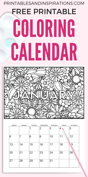 Free Calendar Coloring Pages For 2019! Get this free printable monthly planner and color your own calendar. Download now and enjoy! #freeprintable #printableplanner #printablesandinspirations