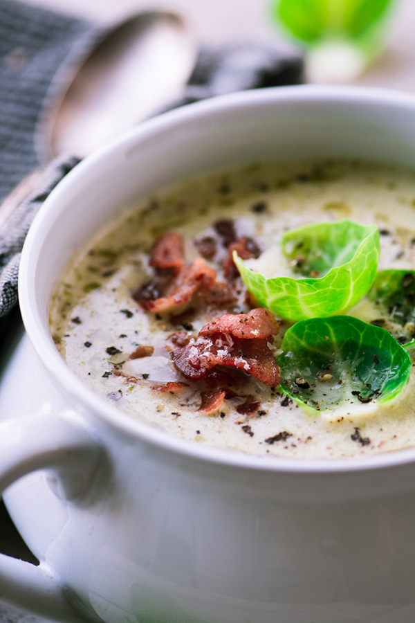 Cream of Brussels Sprout and Bacon Soup | 25+ Brussels Sprout Recipes