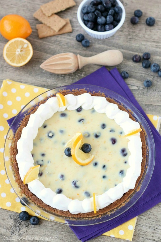Creamy Lemon And Blueberry Pie | 25+ Graham Cracker recipes