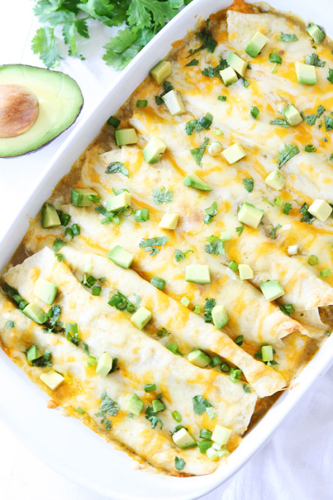 Creamy Spinach and Cheese Green Chili Enchiladas | 25+ Spinach Recipes