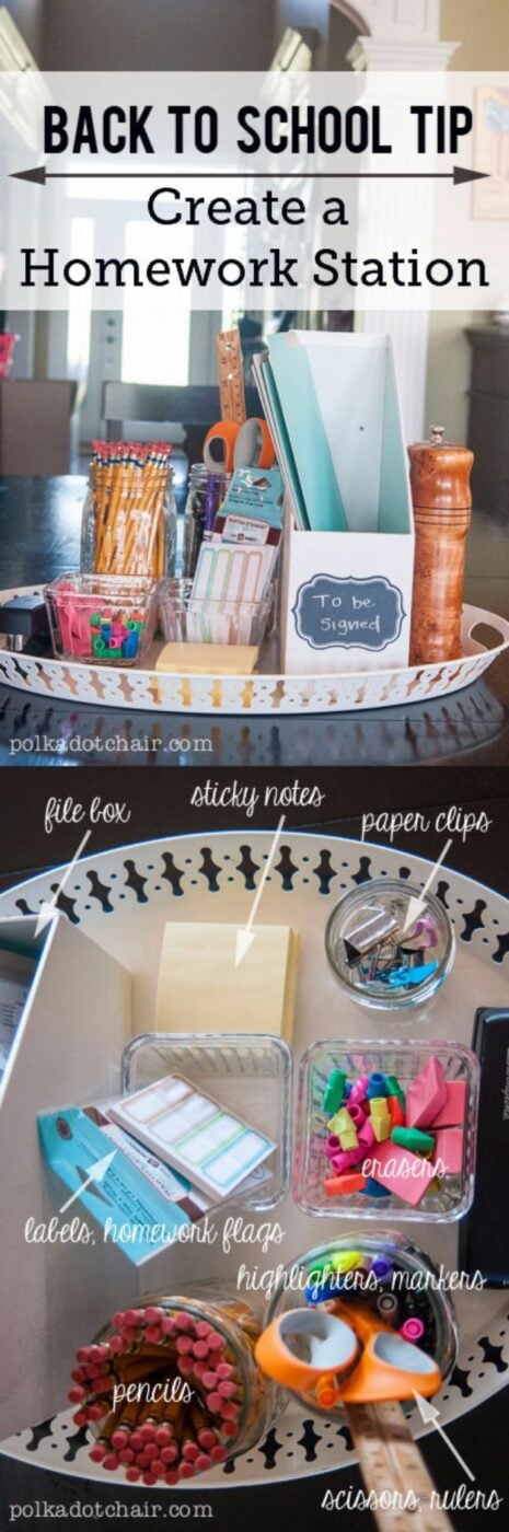 DIY School Supplies - Create A Homework Station - Easy Crafts and Do It Yourself Ideas for Back To School - Pencils, Notebooks, Backpacks and Fun Gear for Going Back To Class - Creative DIY Projects for Cheap School Supplies - Cute Crafts for Teens and Kids http://diyprojectsforteens.com/diy-back-to-school-supplies