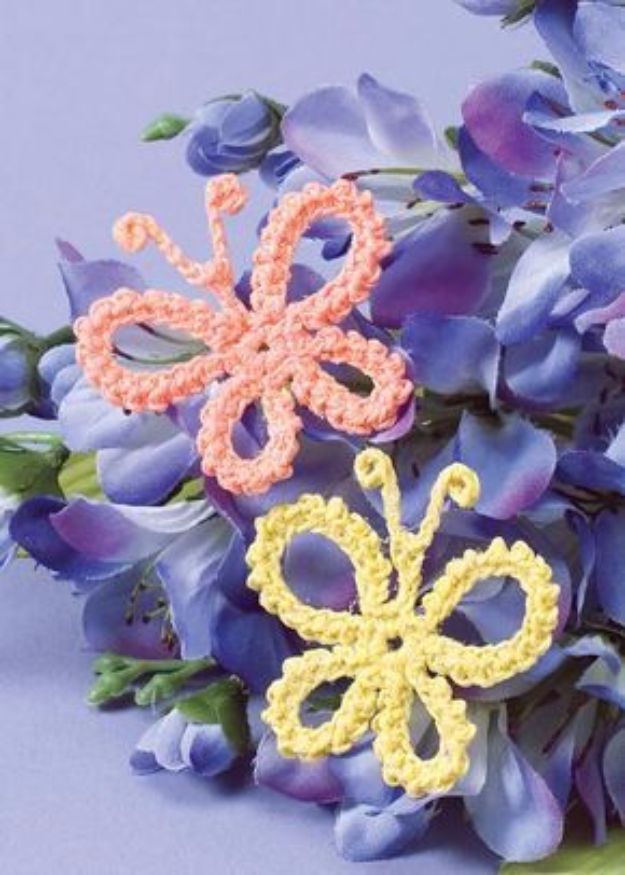 DIY Ideas With Butterflies - Crochet Butterfly Pattern - Cute and Easy DIY Projects for Butterfly Lovers - Wall and Home Decor Projects, Things To Make and Sell on Etsy - Quick Gifts to Make for Friends and Family - Homemade No Sew Projects- Fun Jewelry, Cool Clothes and Accessories http://diyprojectsforteens.com/diy-ideas-butterflies