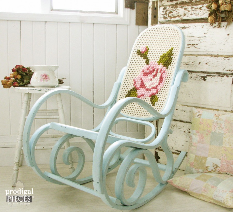 Cross Stitch Rocking Chair | 25+ Cross-Stitch Style Craft Ideas