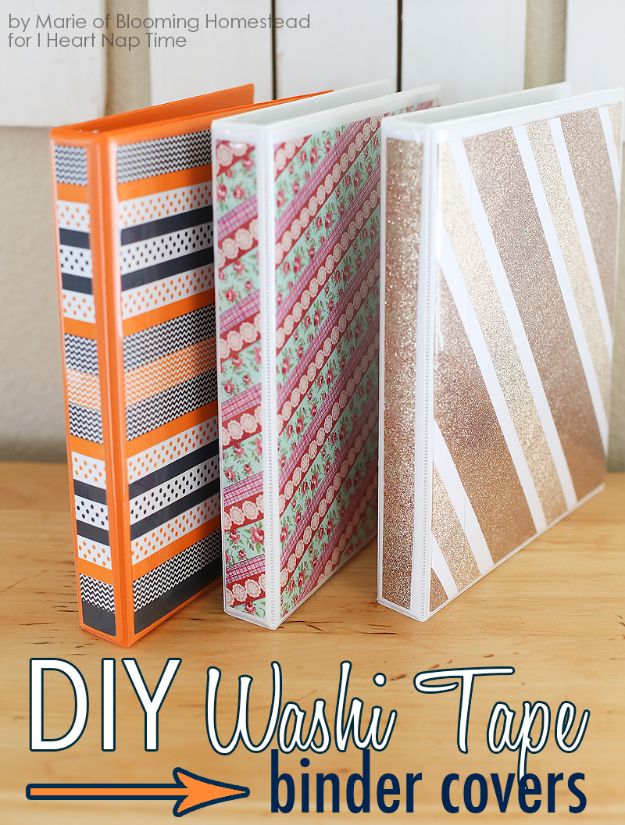 DIY School Supplies - DIY Binder Covers - Easy Crafts and Do It Yourself Ideas for Back To School - Pencils, Notebooks, Backpacks and Fun Gear for Going Back To Class - Creative DIY Projects for Cheap School Supplies - Cute Crafts for Teens and Kids http://diyprojectsforteens.com/diy-back-to-school-supplies