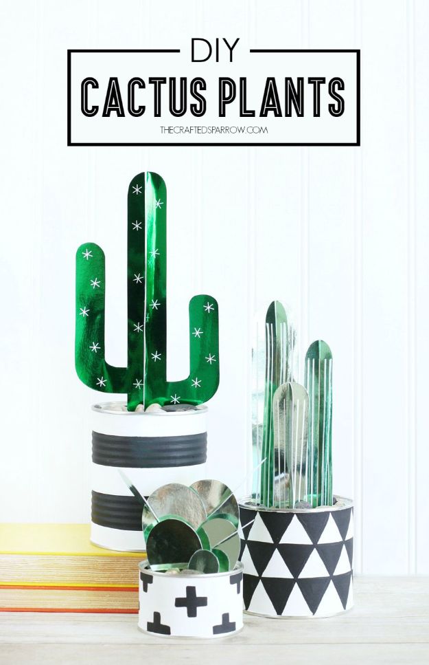 DIY Cactus Crafts | DIY Cactus Plants l Craft Ideas and Home Decor | Painting Tutorials, Gifts, Rocks, Cardboard, Wood Cactus Decorations