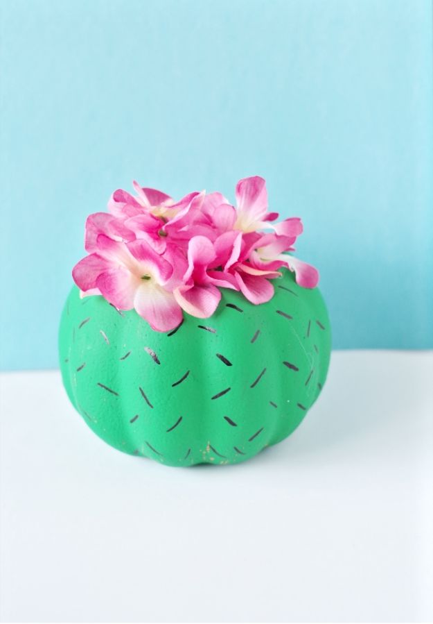 DIY Cactus Crafts | DIY Cactus Pumpkin l Craft Ideas and Home Decor | Painting Tutorials, Gifts, Rocks, Cardboard, Wood Cactus Decorations