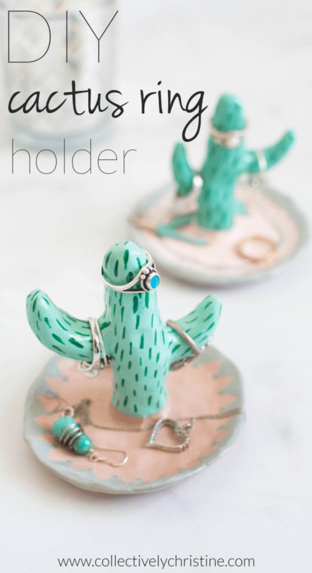 DIY Cactus Crafts | DIY Cactus Ring Holder l Craft Ideas and Home Decor | Painting Tutorials, Gifts, Rocks, Cardboard, Wood Cactus Decorations
