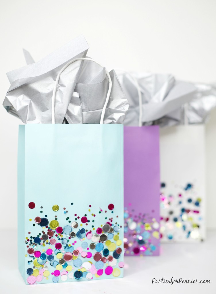 DIY Confetti Gift Bags | 25+ Confetti Party Ideas