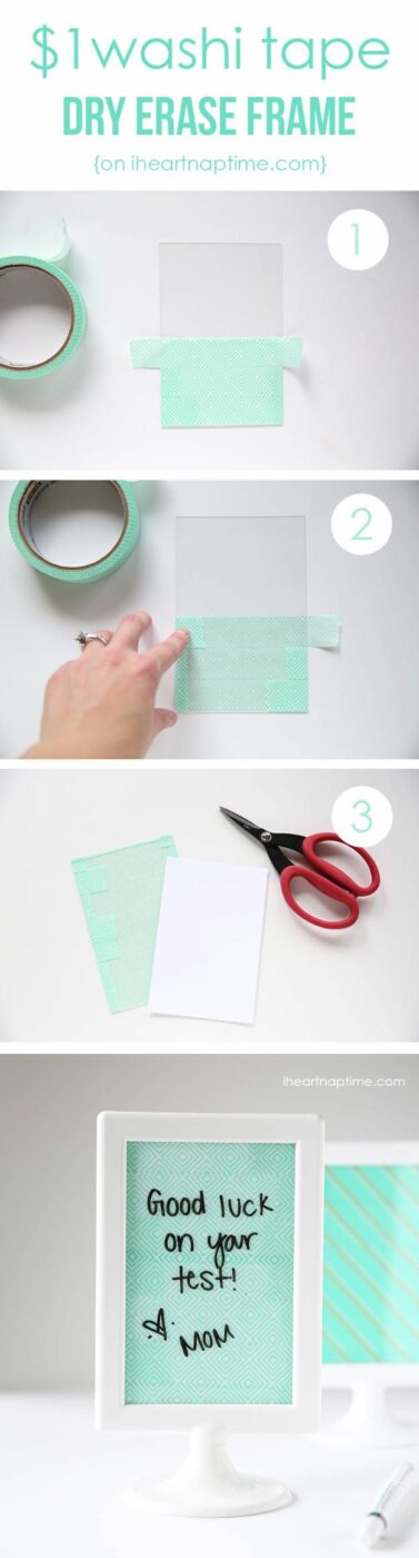 DIY School Supplies - DIY Erase Frame - Easy Crafts and Do It Yourself Ideas for Back To School - Pencils, Notebooks, Backpacks and Fun Gear for Going Back To Class - Creative DIY Projects for Cheap School Supplies - Cute Crafts for Teens and Kids http://diyprojectsforteens.com/diy-back-to-school-supplies