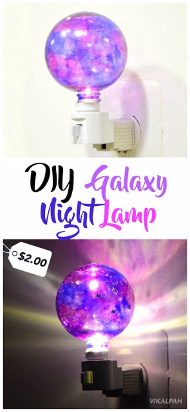 Galaxy DIY Crafts - DIY Galaxy Night Lamp - Easy Room Decor, Cool Clothes, Fun Fabric Ideas and Painting Projects - Food, Cookies and Cupcake Recipes - Nebula Galaxy In A Jar - Art for Your Bedroom - Shirt, Backpack, Soap, Decorations for Teens, Kids and Adults http://diyprojectsforteens.com/galaxy-crafts