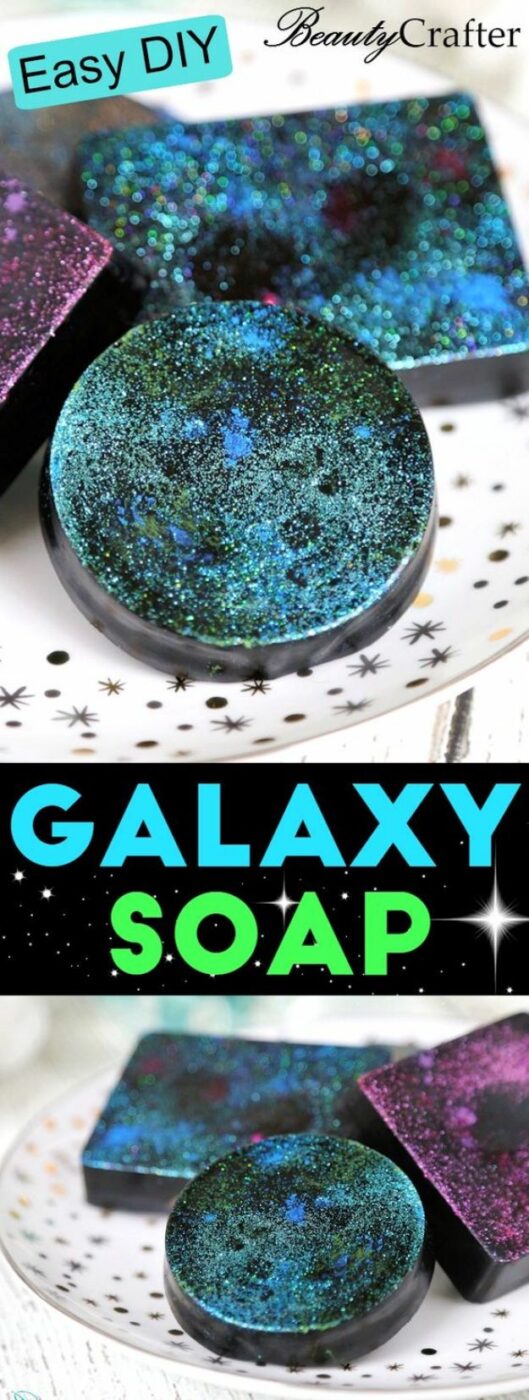 Galaxy DIY Crafts - DIY Galaxy Soap - Easy Room Decor, Cool Clothes, Fun Fabric Ideas and Painting Projects - Food, Cookies and Cupcake Recipes - Nebula Galaxy In A Jar - Art for Your Bedroom - Shirt, Backpack, Soap, Decorations for Teens, Kids and Adults http://diyprojectsforteens.com/galaxy-crafts