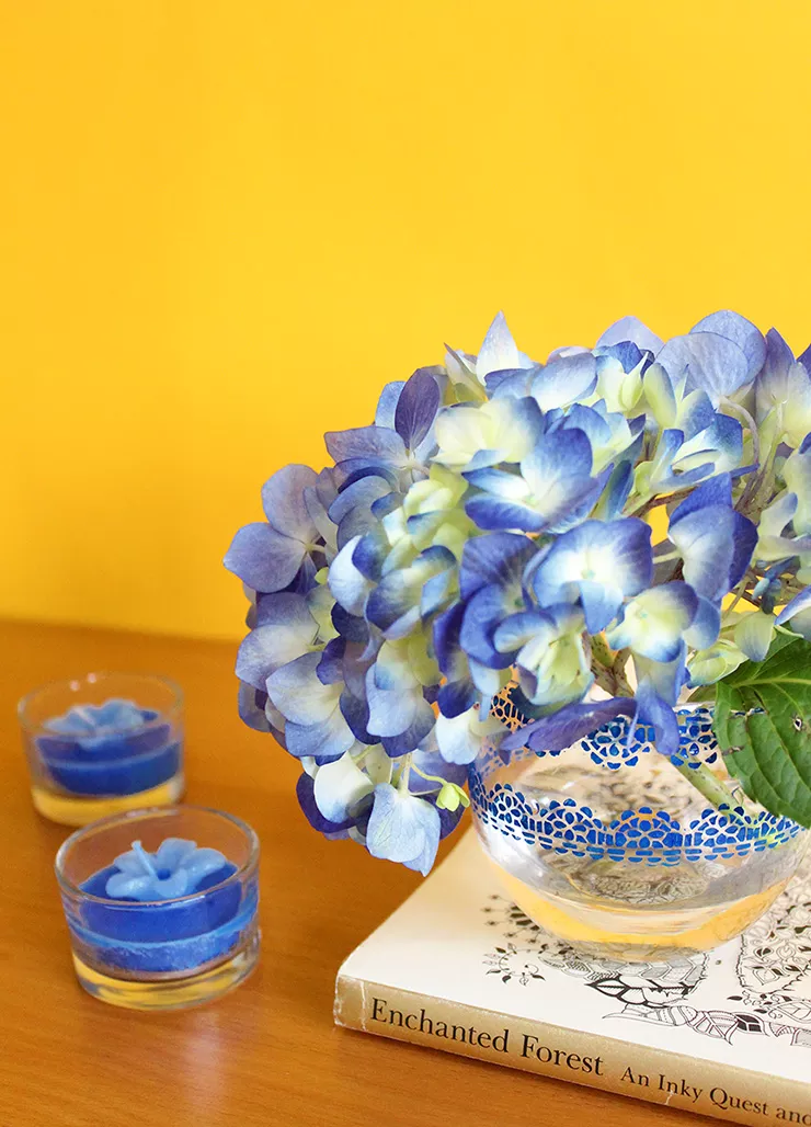 DIY Lace Stenciled Vase