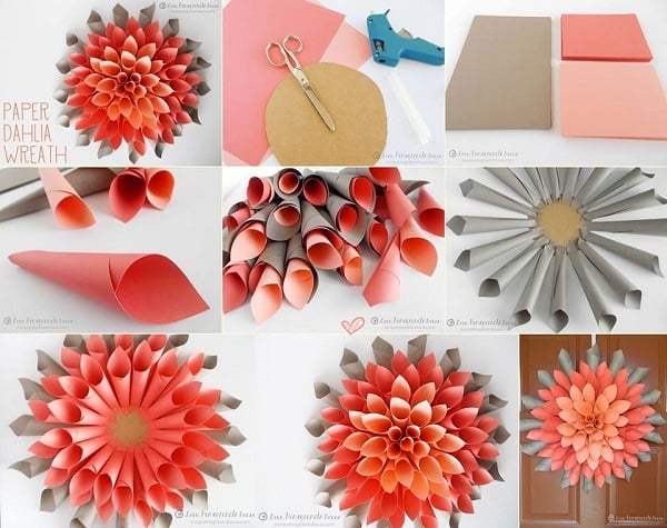 DIY Paper Craft Projects Home Decor Wreath