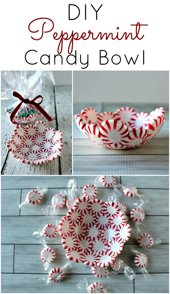DIY Peppermint Candy Bowl | 25+ Edible Christmas Gifts