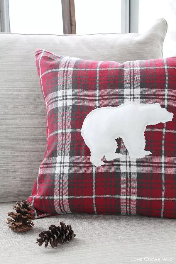 DIY Flannel Polar Bear Pillow