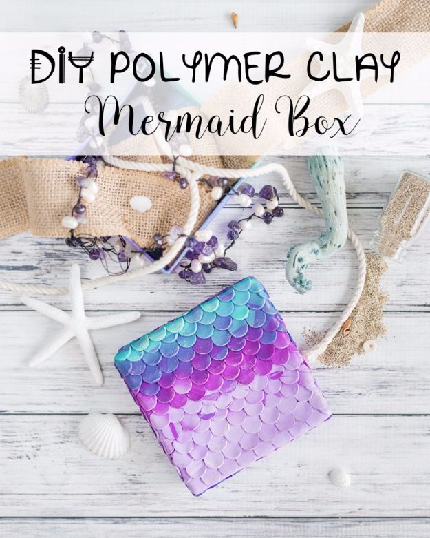 DIY Mermaid Crafts - DIY Polymer Clay Mermaid Box - How To Make Room Decorations, Art Projects, Jewelry, and Makeup For Kids, Teens and Teenagers - Mermaid Costume Tutorials - Fun Clothes, Pillow Projects, Mermaid Tail Tutorial http://diyprojectsforteens.com/diy-mermaid-crafts