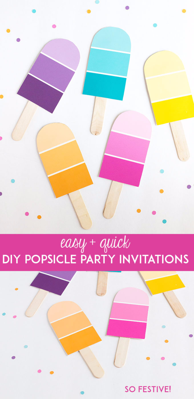 DIY Popsicle Party Invitations