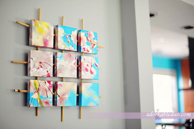 Cheap Wall Decor Ideas - DIY Sectioned Canvas Wall Art - Cute and Easy Room Decor for Teens - Ideas for Teenager Bedroom Walls - Boys and Girls Room Canvas Wall Art and Decorating #teen #roomdecor #diydecor https://diyprojectsforteens.com/cheap-diy-wall-decor-ideas