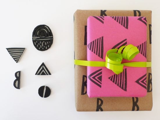 DIY Stamped Gift Wrap | 25+ Creative Gift Wrap Ideas