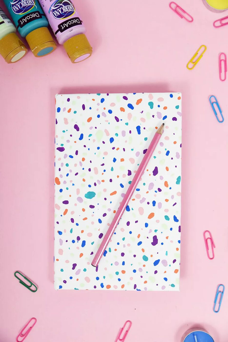 terazzo style decorated notebook