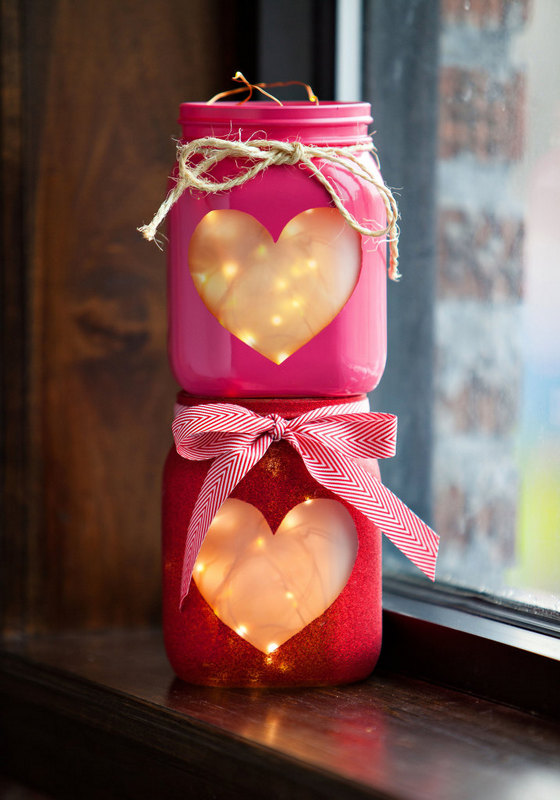 DIY Valentine's Day Heart Jars