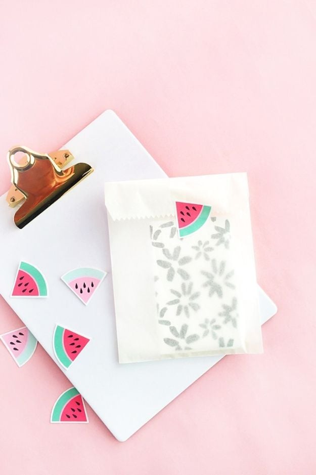 Watermelon Crafts - DIY Watermelon Stickers - Easy DIY Ideas With Watermelons - Cute Craft Projects That Make Cool DIY Gifts - Wall Decor, Bedroom Art, Jewelry Idea