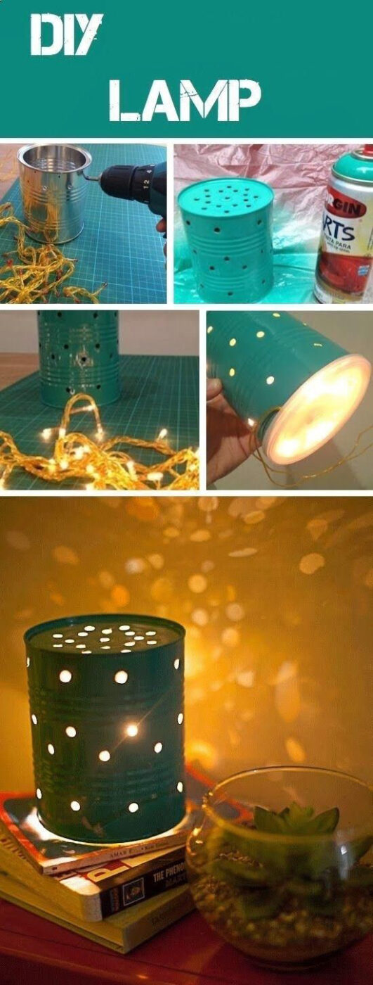 Repurpose Tin Cans Into A DIY Lamp