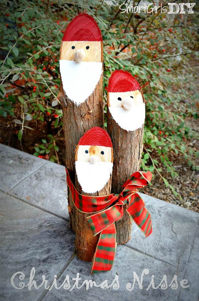 Danish Nisse Santa Logs | 25+ easy DIY Christmas decor