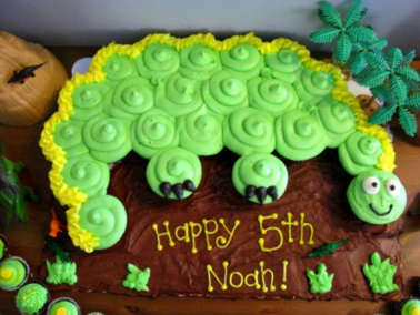 Dinosaur Cupcake Cake | 25+ Cupcake Birthday Cake Ideas