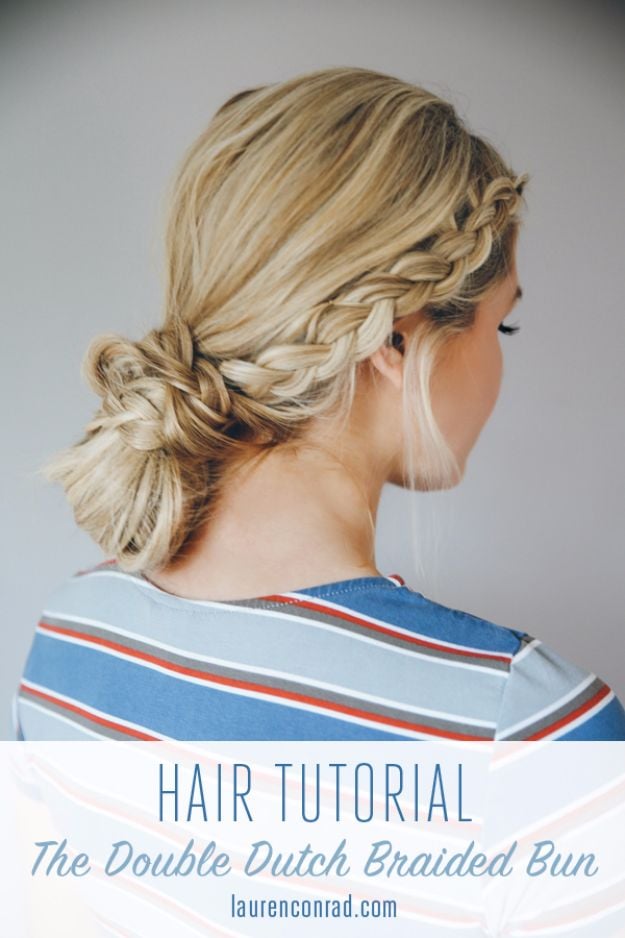 Easy Braids With Tutorials - Double Dutch Braid Bun - Cute Braiding Tutorials for Teens, Girls and Women - Easy Step by Step Braid Ideas - Quick Hairstyles for School - Creative Braids for Teenagers - Tutorial and Instructions for Hair Braiding http://diyprojectsforteens.com/easy-braids-tutorials