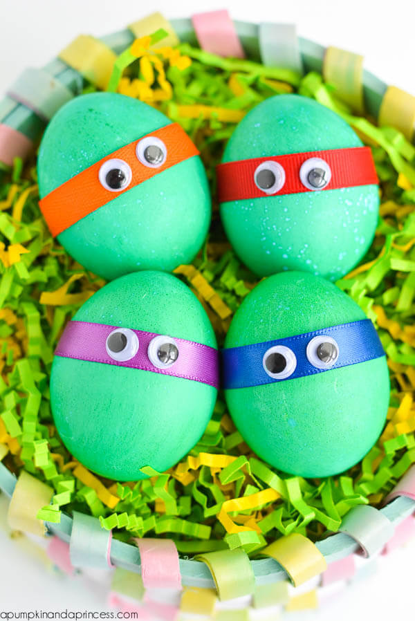 Dyed Ninja Turtles Easter Eggs + 25 Easter Crafts for Kids - Fun-filled Easter activities for you and your child to do together!